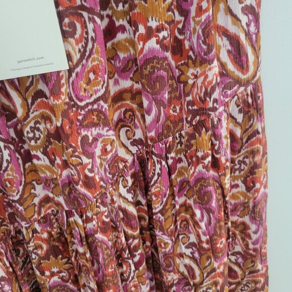 Garnet Hill Mila Crepe Pull On Skirt S Paisley Floral Pockets Cute Summer Maxi - Picture 4 of 8